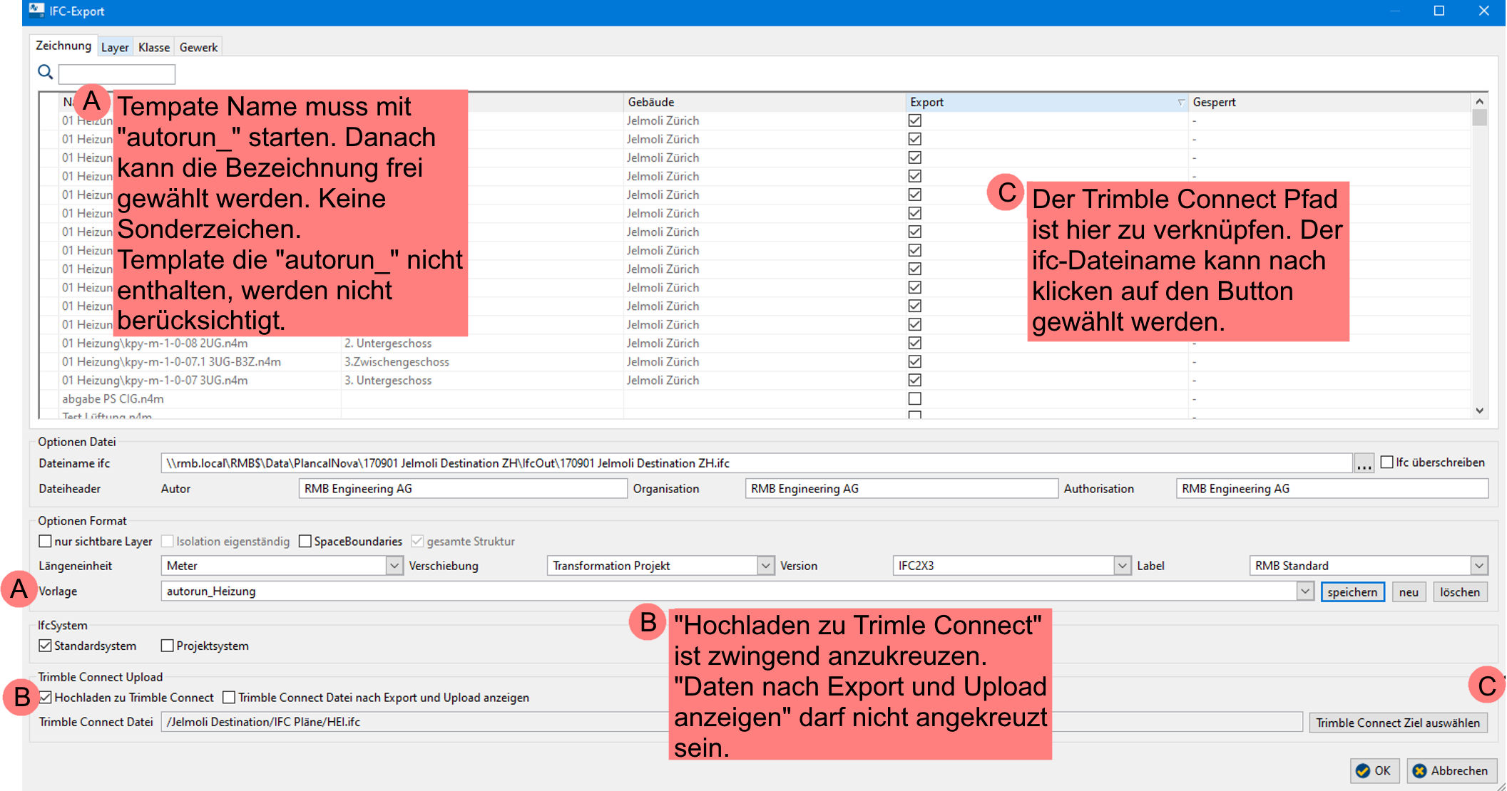 Nova IFC-Konfiguration